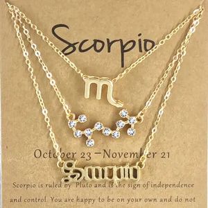 Oferta Especial: Conjunto de 3 Collares de <span class=keywords><strong>Moda</strong></span> con Símbolos del Zodiaco, Letras Inglesas y Diseño de Cielo Estrellado en Plata y Oro para <span class=keywords><strong>Mujer</strong></span>, con Papel - Product Image 2