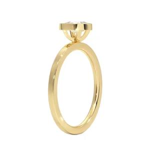 Anillo de moissanita con corte de pera para mujer, anillo de compromiso de moissanita con corte de pera chapado en oro y plata de ley S925 - Product Image 5