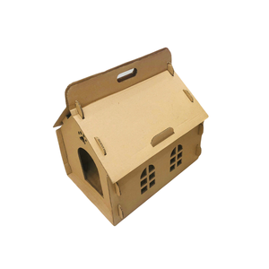 Vente en gros de maison de chat recyclable écologique griffoir pour chat abri de divertissement fabriqué en carton ondulé papier ciblé - Product Image 2