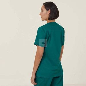 Uniformes d'hôpital de polyester de coton tissé écologique de dessus de gommage médical professionnel - Product Image 6