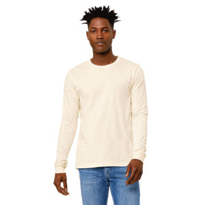 Élégance naturelle 100% Airlume coton peigné à manches longues col rond T-Shirt classique style formel pur confort - Product Image 1