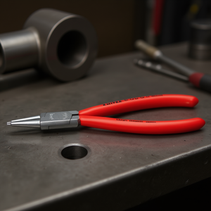 คีมหนีบวงแหวนภายในเคลือบโครเมียมของ Knipex ปลายตรง พร้อมด้ามจับเคลือบพลาสติกสำหรับรูเจาะ - Product Image 3