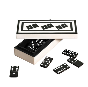 Jeu de dominos classique en résine, best-seller 2025, double six, coffret cadeau, 28 tuiles avec boîte en résine, étui en bois, Juegos De Mesa - Product Image 1