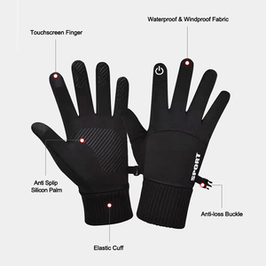 Guantes impermeables de invierno para moto, unisex, para deportes al aire libre con forro térmico suave y carcasa exterior a prueba de viento - Product Image 3