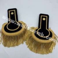 Vente chaude Maroc Black Officer ARM Epaulette avec broderie dorée et équipement de défense personnelle à franges
