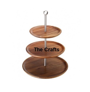 Présentoir de service à gâteaux en aluminium et en bois pour la maison, l'hôtel, le mariage et le restaurant Présentoir de chocolat en vrac - Product Image 2