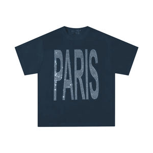 เสื้อยืดแฟชั่นแขนสั้นลายคริสตัลประดับเพชร แบรนด์ดัง สำหรับผู้ชาย ไซส์ใหญ่ - Product Image 5