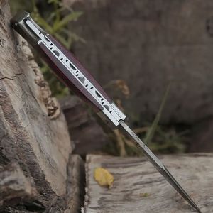 Cuchillo de bolsillo plegable de supervivencia al aire libre multifuncional hecho a mano personalizado mejor precio cuchillos plegables con madera - Product Image 6