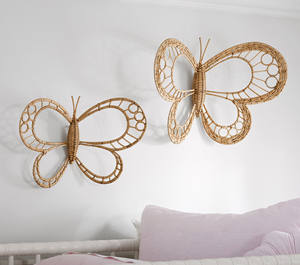 Ratán mariposa pared colgante decoración chico habitación ratán niños decoración estilo Boho chico guardería - Product Image 1