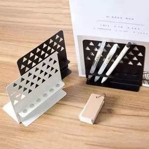 Square metal pen holder featuring minimalist look for modern <b>office</b> decor and home study <b>desk</b> use - Product Image 5