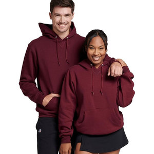 Drawstring Cotton Blend Hoodie Unisex <b>Pullover</b> Plain Hooded Sweatshirt Hoodie - Product Image 3