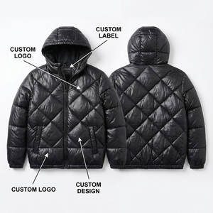 Chaqueta Acolchada Extra Grande Brillante para Hombre, Chaqueta de Invierno con Capucha y Múltiples Bolsillos, Cortavientos, Estilo Urbano, OEM/ODM - Product Image 4