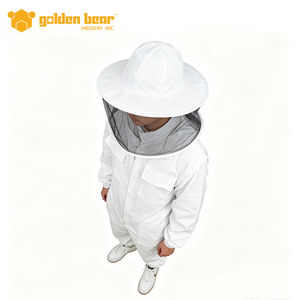 Full Body Beekeeper Suit White Cotton Beekeeping Overall With Detachable <b>Veil</b> Beekeeping Protective Gear - Product Image 4