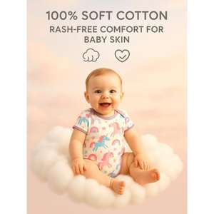 Polka Tots Lot de 6 Mini Panier Cadeau Nouveau-Né Imprimé Licorne-Lavande - Product Image 2