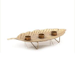 Portavelas antiguo chapado en oro de tendencia superior, decoración de mesa de Navidad hecha a mano para Hotel, hogar, mesa de cena, centro de mesa - Product Image 1