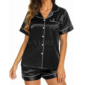 Ladies 2-Piece Sleepwear <b>Suit</b> Long Sleeve Shorts With Elastic Waist for Autumn Season - Product Image 3