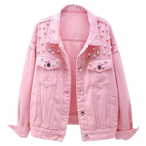 Veste en jean pour femme en tricot d'hiver - Lignes nettes, mouvement facile, respirante, écologique, 100% coton, artisanat raffiné, qualité durable - Product Image 1