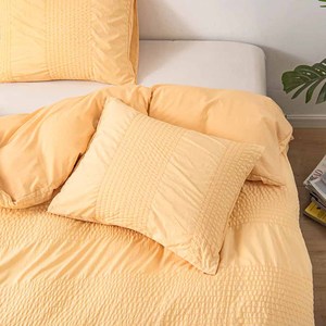 Ensembles de literie en coton de luxe pour hôtels et textiles pour la maison Drap de lit brodé jaune de n'importe quelle taille Couverture à motif teint uni - Product Image 6