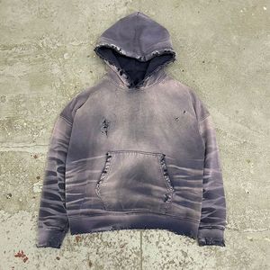 Sweat à capuche unisexe pour homme, 330 g/m², en molleton brodé, coupe oversize, effet délavé à l'acide, vieilli, délavé par le soleil, avec motif en relief personnalisé - Product Image 6