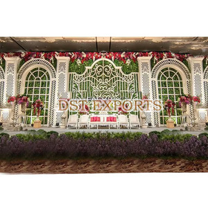 Paneles de cuero para escenario de boda de aspecto destacado, maravilloso tema blanco, decoración de escenario de boda, paneles de decoración de escenario de recepción de boda - Product Image 3