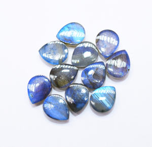 Cabochons de Quartz arc-en-ciel en forme de poire labradorite de feu bleu naturel certifié 10X8mm 2.55 Ct cristal calibré en vrac pour - Product Image 6