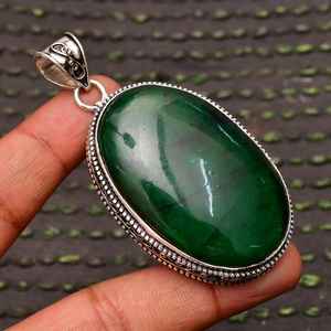 925 Sterling Silver Minimalist Design Pendentif Collier À La Main Unisexe Vintage Gemstone Jewelry avec Green Fire Labradorite - Product Image 1