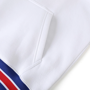 Sudadera con Capucha OES Winter White Prep Unisex, con Bolsillo Tipo Canguro, Forro Rojo, Emblema de Estrella Multicolor, 100% Algodón Orgánico - Product Image 6