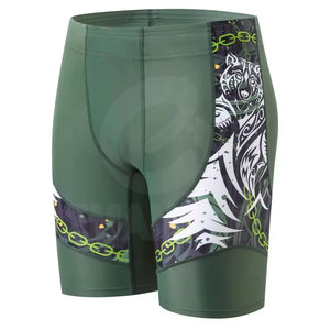 Pantalones Cortos Deportivos de Compresión para Hombre, Diseño Totalmente Personalizable, Cintura Media, Corte Ajustado, Estilo Urbano, con Técnicas de Impresión, Servicio OEM - Product Image 4