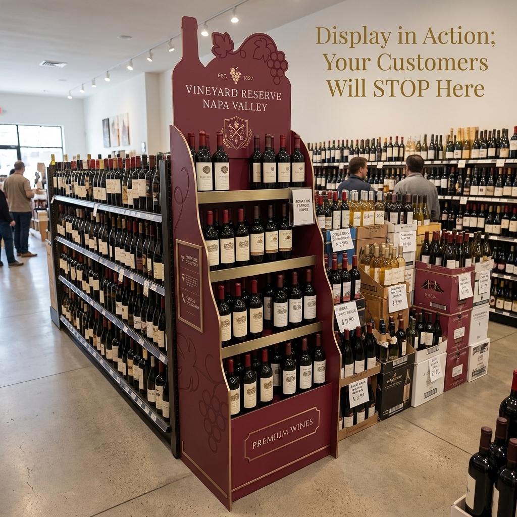 Apache Custom 4-Tier PVC Red Wine Display Rack Floor Standing Bottle Display Stand OEM ODM Wholesale for Liquor Store Wine Shop — view 1