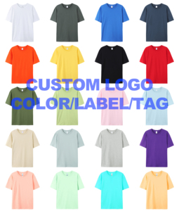 100% algodón Unisex Camisetas cuello redondo de talla grande alta calidad 180g Impresión de logotipo personalizado al por mayor para hombres - Product Image 2