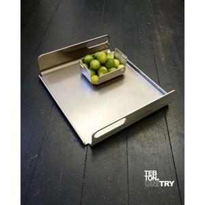 Bandeja de servicio de acero de diseño premium de calidad estándar con grabados detallados, bandeja de servicio de forma y tamaño personalizados - Product Image 2