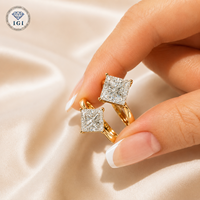 Smaragdschliff Labor-Diamant Verlobungsring 18K Gelbgold Vintage Milgrain-Fassung IGI-Zertifiziert DEF-Farbe Maßgefertigt Fein