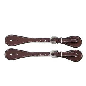 Correas de espuela para montar a caballo, estribos de entrenamiento de cuero sintético, hebillas de aleación, 1 par de accesorios ecuestres para exteriores, equitación occidental - Product Image 2