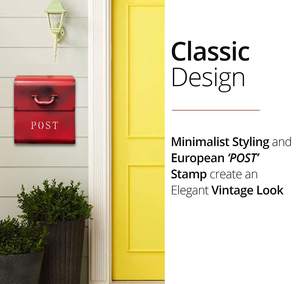 Buzón de Correo Metálico para Exteriores, Resistente a la Intemperie, para Uso Prolongado, con Construcción Duradera Resistente a la Oxidación, Instalación en Pared Exterior - Product Image 3