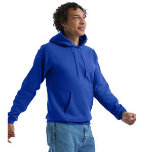 Sweat à capuche bleu uni en polaire pour hommes, fabricant de qualité, sweat à capuche à manches longues d'automne à la mode - Product Image 2