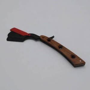Maquinilla de afeitar plegable hecha a medida, venta al por mayor, hoja de afeitar de peluquero desechable de seguridad con maquinilla de afeitar con mango de hueso y madera - Product Image 2
