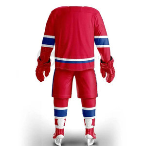 Venta al por mayor mejor diseño 100% poliéster equipo desgaste transpirable ecológico impermeable Hockey sobre hielo Jersey pantalones cortos conjuntos de etiqueta privada - Product Image 6