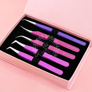 Pinzas para Extensión de Pestañas con Punta de Fibra, Curvatura de 90 Grados, Clásicas y Rectas, Aislamiento, Agarre Antideslizante, Venta al Por Mayor - Product Image 1