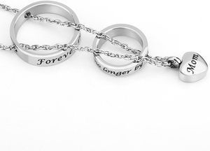 Collier d'urne de maman en argent pour les cendres ne sont plus à mes côtés pour toujours dans mon coeur médaillon sculpté collier de cendres incinérées taille personnalisée - Product Image 3