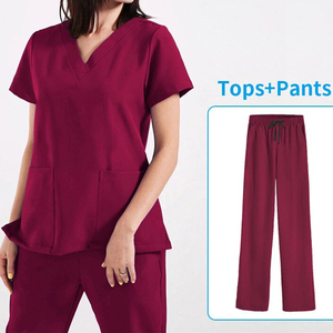 OEM personnalisé hôpital infirmière de haute qualité tissu peigné hôpital gommage ensembles gommage ensemble uniformes tissé soins infirmiers médicaux gommages - Product Image 1