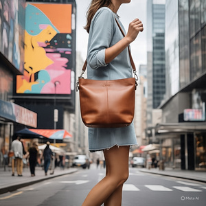 Sac bandoulière en cuir véritable style vintage pour femme Nouveau sac messager polyvalent à fermeture éclair durable pour femmes - Product Image 2