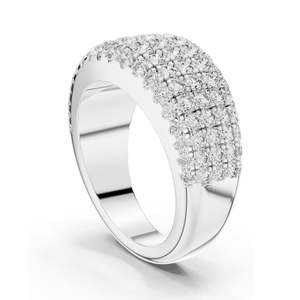 Bague éternité pavée de diamants de laboratoire de 2,28 carats au total pour femme, clarté VVS-VS EF, or 18 carats, 14 carats, 10 carats et argent 925, rose - Product Image 5