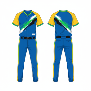 Uniforme de baseball par sublimation, logo personnalisé, nom, numéro, respirant, séchage rapide, vêtements de performance - Product Image 2