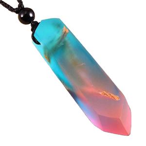 Bois et résine conception Unique en gros pendentif type collier collier mode bijoux accessoires femmes - Product Image 1