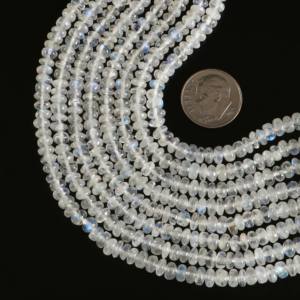 Perles rondes lisses en pierre de lune arc-en-ciel naturelle, pierres de lune arc-en-ciel, perles de pierres précieuses en vrac pour la fabrication de bijoux, fournitures par grossiste - Product Image 6