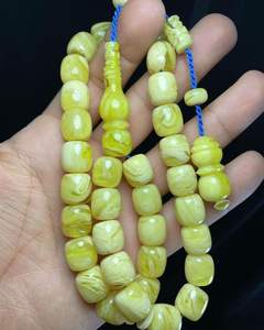 Tasbih en résine jaune, accessoires de prière, vente en gros de tasbih avec des perles en résine naturelle, perles de prière - Product Image 2
