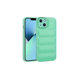 Coque en silicone brillante de qualité supérieure avec design 3D vert marine pour iPhone 14, 14 Plus, 13 Pro Max et autres modèles - Coque de protection pour l'appareil photo - Product Image 1