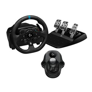 Nouveau volant et pédales de course G923 + Pack levier de vitesses Driving Force, levier de vitesses Driving Force en cuir véritable - Product Image 1