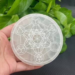 แผ่นหินอาเกตแกะสลักทรงกลมสวยงาม ขายส่ง แผ่นรองชาร์จสำหรับการทำสมาธิ - Product Image 4