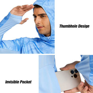 2025 Top Design sur mesure léger 100% coton écologique respirant surdimensionné Fit hommes pêche à capuche poche séchage rapide - Product Image 3